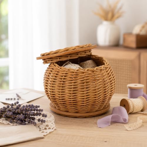 PEDDIG SHOP DIY Basket Weaving Kit with Lid – Complete Rattan Craft Set for Adults & Teens 12+, Handmade Lidded Storage Basket Making Kit with Step-by-Step Instructions - Image 7