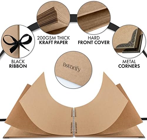 10 x 10 Inches Scrapbook Album For 4 x 6, 8 x 10 Pictures, 70 Pages, Brown - Image 3