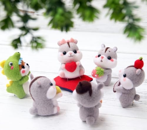 Wizardi Beginner Needle Felting Kit for Adults - Hamster with Corn. Animal Felting Kit 6.5x4.5x5cm. Felting Tools. Wool Felting Supplies. Felt Crafts. Wool Felt. F07N8-W130 - Image 2