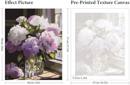 Fountor Flower Paint by Numbers Kit for Adults Beginner 16x20 Inch - Image 3