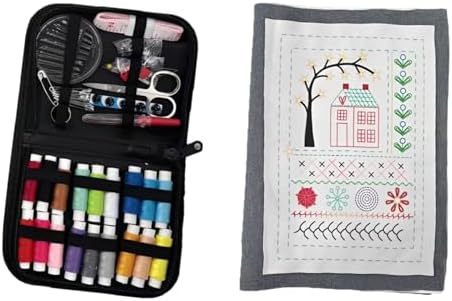 Stitches Embroidery Starter Kit Adult, Stitch Book and Sewing Kit with Safety Zipper, Portable Tools for DIY Embroidery, 8.3 x 11 x 0.6 in / 21 x 28 x 1.5 cm - Image 2