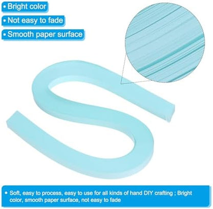 PATIKIL 120pcs Quilling Paper Strips Paper Flowers Quilling Kits 3/8"(10mm) Origami Paper for Adults Beginner Art Craft, 21"(54cm) Sky Blue - Image 3