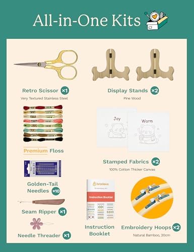Bradove Bears Embroidery Kit for Beginners with Patterns - Image 4