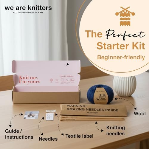 We Are Knitters Tremblant Beanie Kit | Beginner Knitting Gift Kit | Easy Flat Knit Winter Hat | Cozy DIY Handmade Beanie Set - Image 3