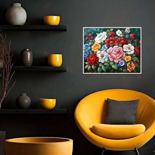 Banket Paint by Numbers Kit for Adults Beginner Flowers DIY Painting Kits for Adults Floral Easy Adult Paint by Number Kits on Canvas Color by Numbers for Gifts Home Wall Decor 16x20 Inch - Image 3