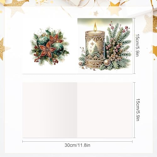 Diamond Painting Greeting Card Kit, Special Shaped Diamonds Painting, DIY Handcraft for Relatives and Friends with Wishes,Unique Design Crafting for Birthday or Holiday Cards - Image 2