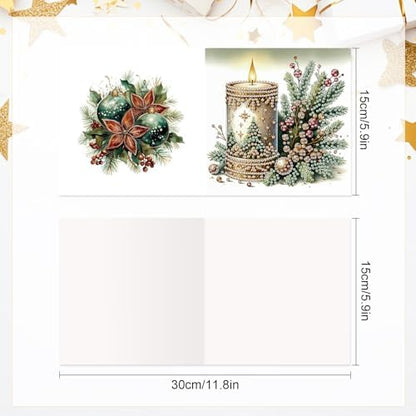 Diamond Painting Greeting Card Kit, Special Shaped Diamonds Painting, DIY Handcraft for Relatives and Friends with Wishes,Unique Design Crafting for Birthday or Holiday Cards - Image 2