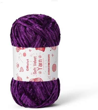 100g Fluffy Velvet Chenille Yarn for Crocheting and Knitting, 80m (87.5yd) Baby Yarn for Crocheting Soft, Crochet Chunky Yarns Amigurumi Yarns (Violets) by OMoiut