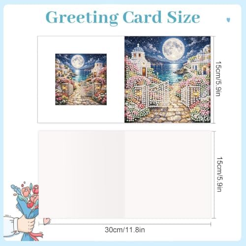 Artiphile DIY Pearl Art Painting Greeting Card Set Crafts Decor 6-Piece Foldable Cards Kit with Envelopes and Tools for Holiday Wishes Adult Crafting Project-Sailboat - Image 3