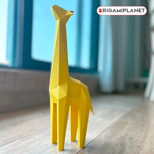 Giraffe 3D Origami Paper Craft Kit, Creative Handmade Paper Sculpture Art for Home Decor, Unique Pre-Cut DIY Cute Animal Models Origmai Papercraft Set, Present for Teens & Adults - Image 4