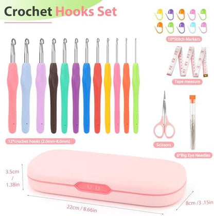 Coopay Crochet Hooks Set with Case,Crochet Hook Kit for Arthritic Hands - Image 2