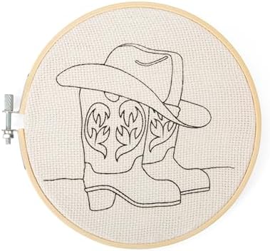 Kikkerland Western Punch Needle Kit – Embroidery Set for Kids & Adults – Includes Hoop, Canvas, Yarn, Threader, Punch Needle, & Pattern - Image 2