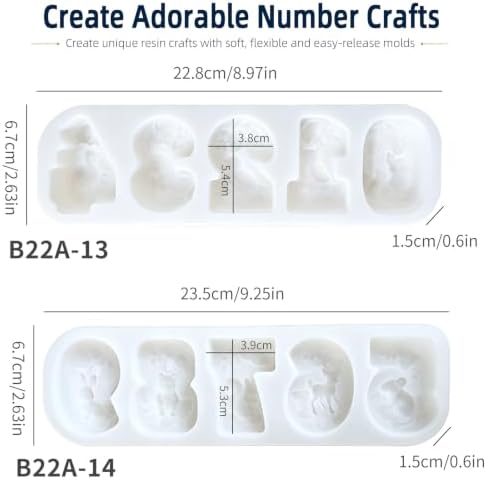 3D Woodland Animal Number Resin Molds Set, 0-9 Creature Silicone Mold - Image 4