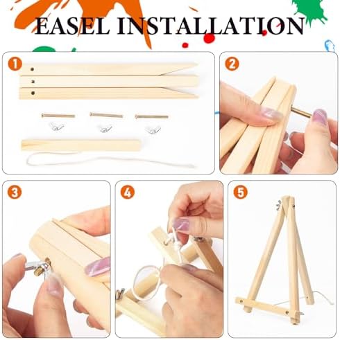 4 Pack Framed Paint by Numbers Kit for Adults with Wooden Easel 8x12 Inch - Image 5