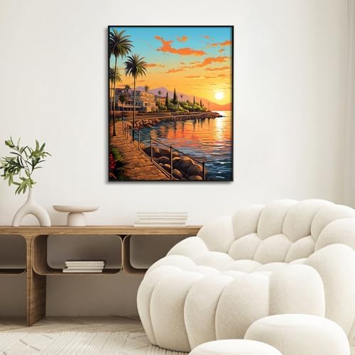Paint by Numbers Kit for Adults, Sunset DIY Painting Kit, 16x20 Inch - Image 6