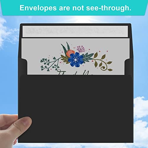 70 Packs of Invitation Envelopes, A2 Envelopes Black, Postcard Envelopes for 4.5x5.5 Cards, Envelopes for Invitations, Self Seal for Photos RSVP, Greeting Cards - Image 4