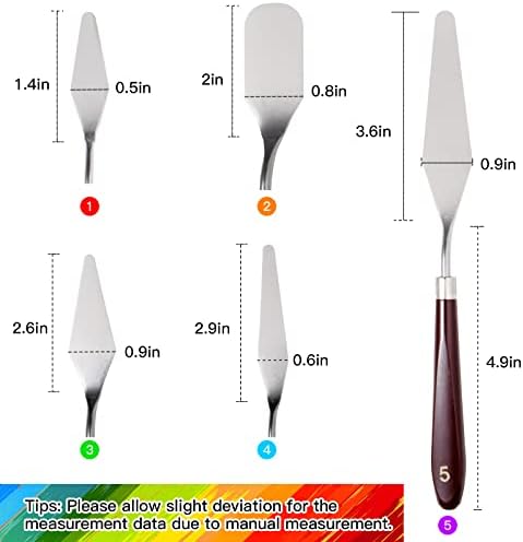 10PCS Palette Knife, Stainless Steel Painting Knife Set, Flexible Spatula Pallet Knife, Metal Artist Knives, Oil Painting Accessories Color Mixing Scraper for Oil, Canvas, Acrylic Painting By CUALORK - Image 4