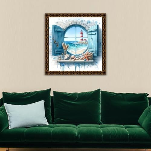 MBNTJHT Lighthouse Paint by Numbers Kit for Adults,DIY Lighthouse Landscape Acrylic Paint by Number Kits for Adult Beginners,Sea Scenery Oil Painting Kits for Home Wall Decor 16X16 Inch. - Image 4