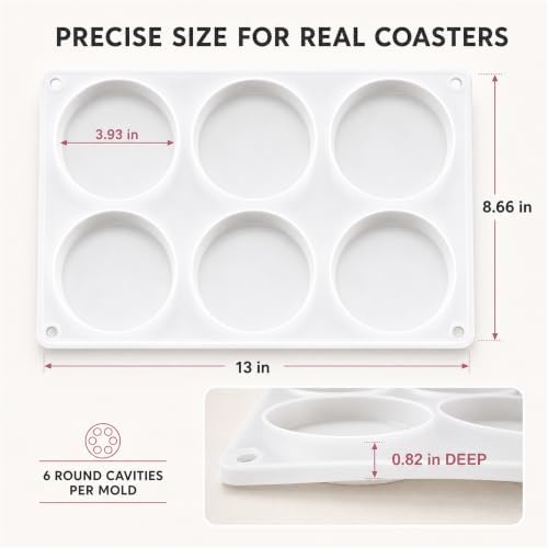 3PCS 18-Cavity Coaster Resin Molds, Round Coaster Molds for Epoxy Resin - Image 5