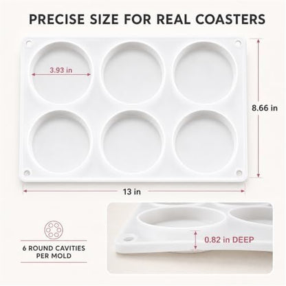 3PCS 18-Cavity Coaster Resin Molds, Round Coaster Molds for Epoxy Resin - Image 5
