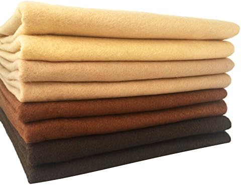 4pcs Thick 1.4mm Soft Felt Fabric Sheet Assorted Color Felt Pack DIY Craft Sewing Squares Nonwoven Patchwork (92x90cm Brown) by flic-flac