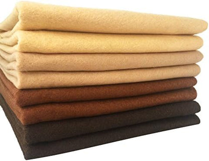 4pcs Thick 1.4mm Soft Felt Fabric Sheet Assorted Color Felt Pack DIY Craft Sewing Squares Nonwoven Patchwork (92x90cm Brown) by flic-flac