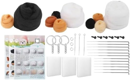 Needle Felting Kit, 3 Pcs Dog Animal Needle Felting Beginner Kits, Wool Felt Needle Felting Tools Foam Pad, Craft Party Supplies for Beginners Adult - Image 6