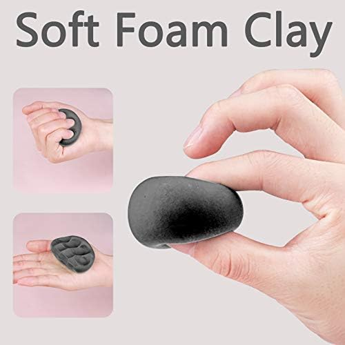 Cutedeer Black Air Dry Clay, 1.1lb Foam Modeling Clay, Soft Squishy Molding for Kids Adults, Arts & Crafts Project Slime Supplies(1.1lb - 1 Pack, Black) - Image 2