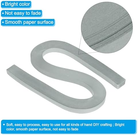 PATIKIL 360pcs Quilling Paper Strips Paper Flowers Quilling Kits 3/8"(10mm) Origami Paper for Adults Beginner Art Craft, 21"(54cm) Gray - Image 3