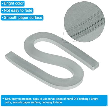 PATIKIL 360pcs Quilling Paper Strips Paper Flowers Quilling Kits 3/8"(10mm) Origami Paper for Adults Beginner Art Craft, 21"(54cm) Gray - Image 3