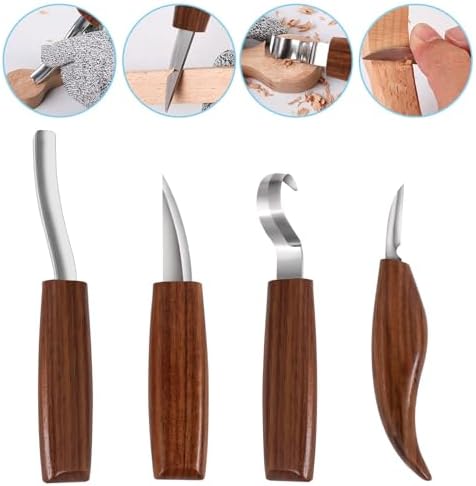 Wood Carving Kit,23pcs Wood Carving Tools with 4 Wood Carving Knives 6 Detail Knives 6 Basswood Blocks,Square Handle Design Whittling Kit DIY Hobbies for Beginners Adults Kids Hobby(NewSet2) - Image 3