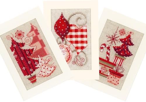 Vervaco Greeting Card kit Christmas Motifs Set of 3 by VervacoCrossStitchandCraftSets