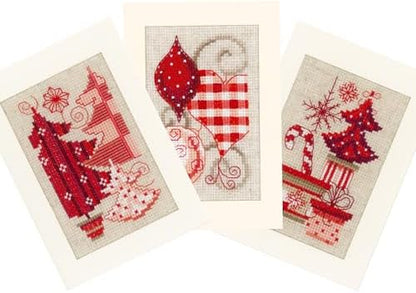 Vervaco Greeting Card kit Christmas Motifs Set of 3 by VervacoCrossStitchandCraftSets