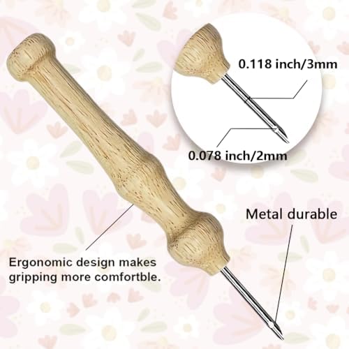 BEUNITONE Mouth and Cherry Punch Needle Kit for Adults Beginners, Complete DIY Craft Needlepoint Kits with Hoop, Punch Needle Starter Craft Embroidery Set for Festival Gift and Home Decor 20x20cm - Image 3