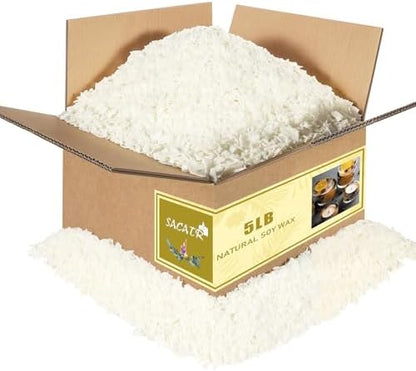 SACATR 5LB Soy Wax for Candle Making, 100% Soy Wax by SACATR