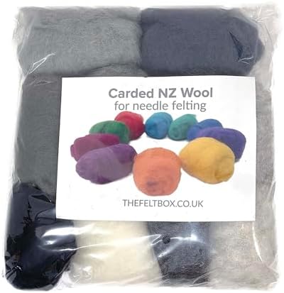 The Felt Box Gray Wool Batts for Needle Felting – 100g (3.5oz) Assorted Shades – Natural Sheep Fiber for Core & Detail Felting, Wet Felting, Crafts & DIY Projects - Image 7