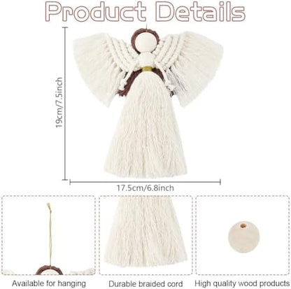FREEBLOSS 3 Set DIY Macrame Angel Kit for Beginners With Instructions, Boho Angel Decor, Adults Craft Kit, Christmas Birthday Gift, White - Image 3