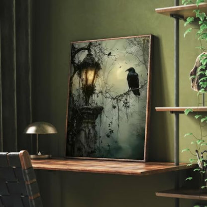 Ausanrl Gothic Framed Paint by Numbers Wooden Easel - Paint by Numbers Kit for Adults, Halloween Adult Paint by Number Kits on Canvas Framed, Gifts and Home Wall Decor 12x16inch - Image 2