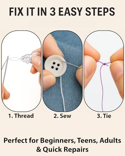 Vellostar Mini Hand Sewing Kit for Adults, Small Travel Case, 18 Threads - Image 6