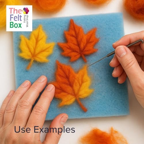 The Felt Box Needle Felting Wool – Orange & Yellow Shade Pack, 100g Carded Batts, Short Coarse Fiber for DIY Crafts, Dolls & Animals - Image 4