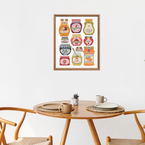 FREEBLOSS 11CT Stamped Cross Stitch Kits Jam Pot Cross Stitch Ornament Kits with Instructions Embroidery Needlepoint Kit for Wall Hanging Home Decor 15.7x19.7inch - Image 7