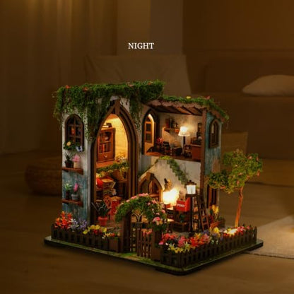 Roroom 3D Puzzles for Adults, Garden Pavilion Cofe Book Nook Kit with LED - Image 6