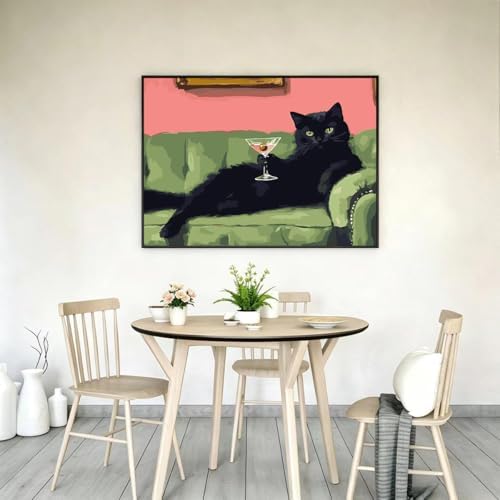 GEMFAMILY Black Cat Paint by Numbers Kit for Adults Beginner 16 X 20 inch - Image 3