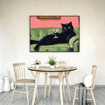 GEMFAMILY Black Cat Paint by Numbers Kit for Adults Beginner 16 X 20 inch - Image 3