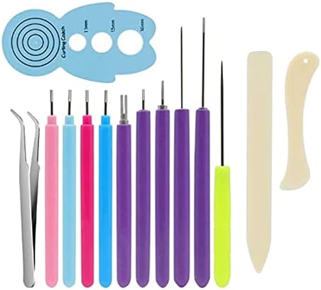 Quilling Tools Set for Beginner Card Making | Hand Crafted Pen Art Tool | DIY Paper Quilling Kit for Adults | Rust-Proof Plastic Slotted Pen | Crafting - 14 Pieces by Unknown