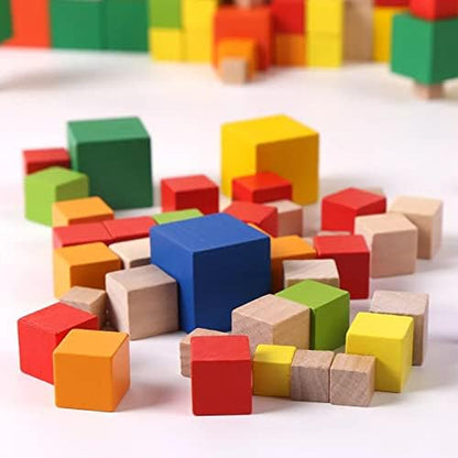 Wood Blocks for Crafts, Unfinished Wood Cubes, 3cm Natural Wooden Blocks, Pack of 25 Wood Square Blocks, Wooden Cubes for Arts and Crafts and DIY Projects - Image 5