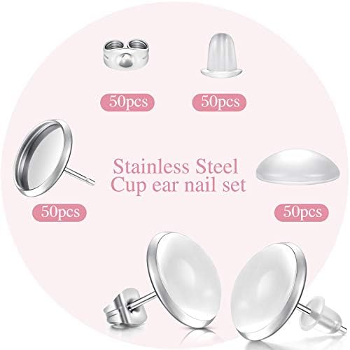 Hicarer 200 Pcs Sublimation Earrings Blanks Stud Earring Kit, Silver - Image 4