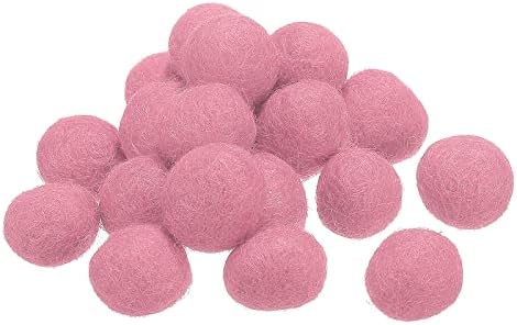 PATIKIL Wool Felt Balls Beads Wool Felting Pom 2cm 20mm Pink for Home Decor DIY Crafts Handcrafts Project Pack of 20 by PATIKIL