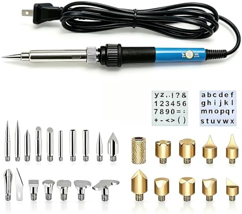 Wood Burning Kit, 30Pcs Wood Burning Tool Adjustable Temperature 200~450 ℃ (392-842℉) Woodburning Pyrography Pen Kit for Adults Beginners by yaogohua