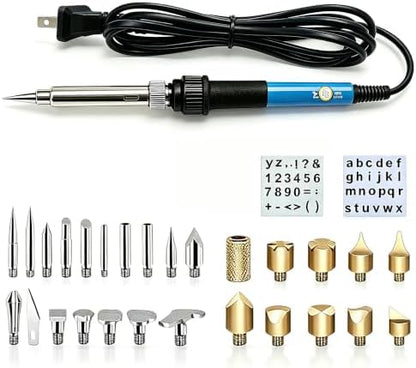 Wood Burning Kit, 30Pcs Wood Burning Tool Adjustable Temperature 200~450 ℃ (392-842℉) Woodburning Pyrography Pen Kit for Adults Beginners by yaogohua